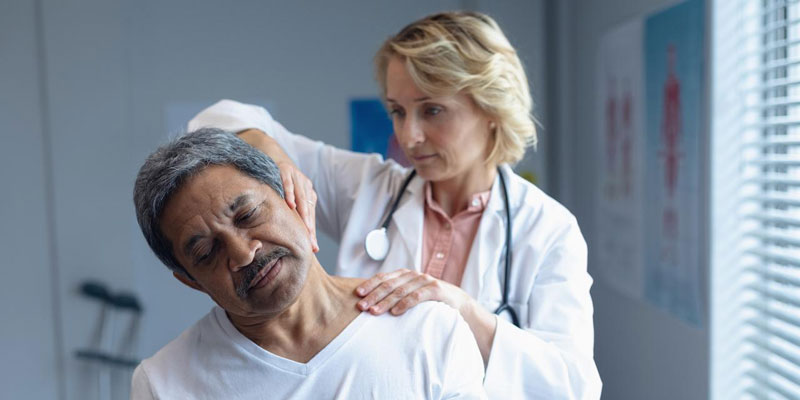 Man getting examined by doctor